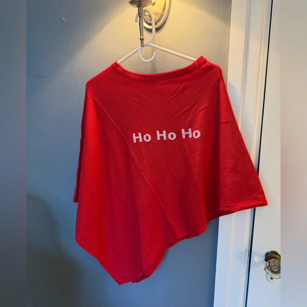 Cheerful Red Holiday Poncho
